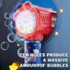 Fully Automatic Bubble Gun Rocket Bubbles Machine Automatic Blower with Bubble Liquid Toy for Kids Beach Outdoor Bubble Gifts - Image 5